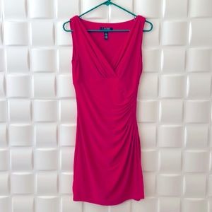 Lauren Ralph Lauren Red stretch  Sleeveless tank Dress Size 4 - side ruching